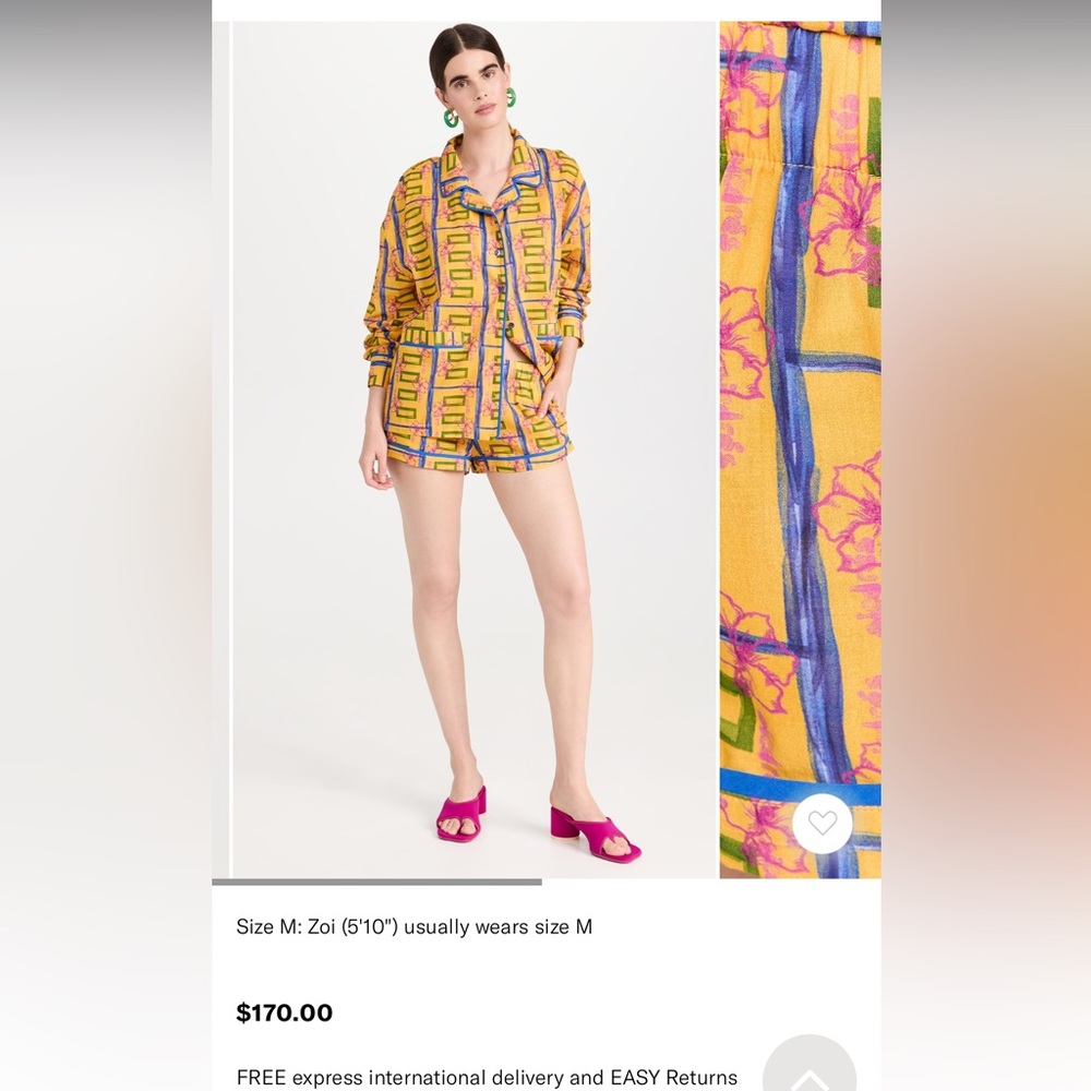 SIEDRES Yellow and Blue Patterned Women Shorts
